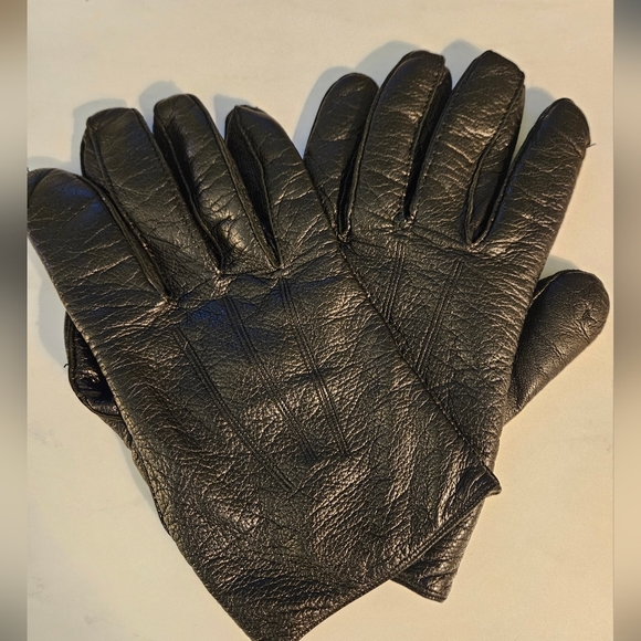 Vintage 90s Coach Black Leather Cashmere Men's Gloves - Picture 5 of 8